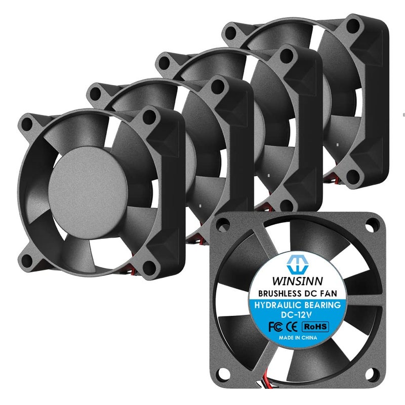 WINSINN 30mm 12V Fan - Hydraulic Bearing, 9000 RPM, 3010 Cooling Fan for Computer Systems, 30cm Cable with XH2.54-2PIN, Brushless 30x10mm (5Pcs) - Image 1